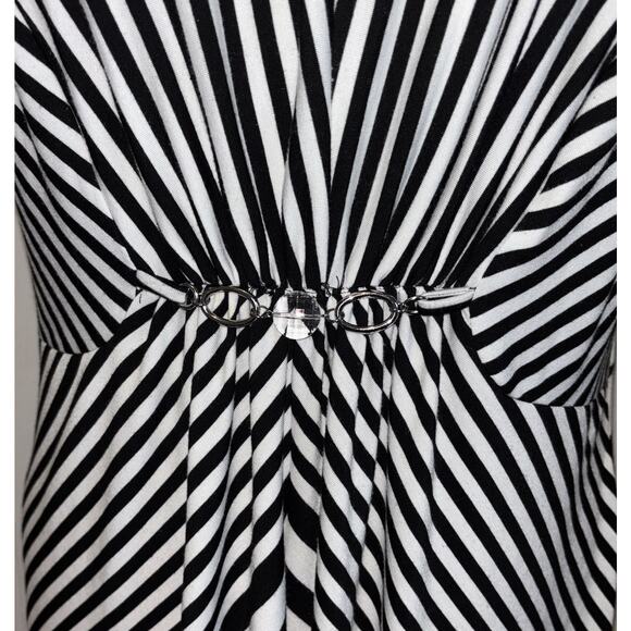 Elementz Maxi Dress Women’s 2X Jersey Stretch Geometric Summer Embellished Waist - Picture 6 of 8